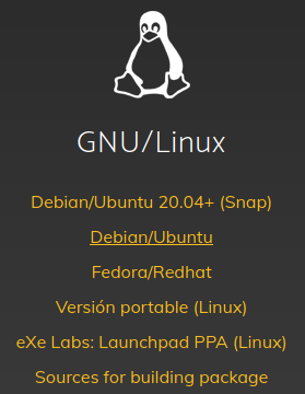 Descargar eXeLearning para Lliurex. Licencia CC(BY-SC)