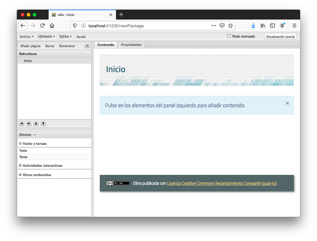 Apple - eXeLearning funcionando. Licencia CC(BY-NC-SC)