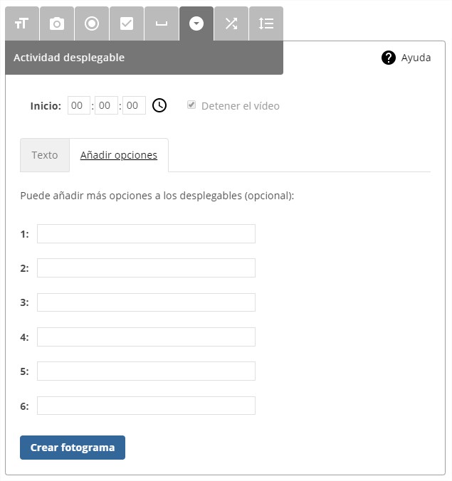 Fotograma de Actividad Desplegable