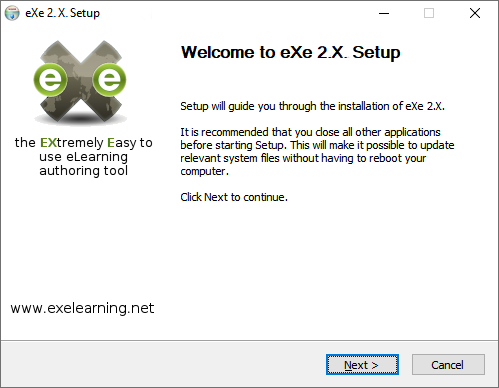 Instalación eXe en Windows. Licencia CC(BY-NC-SC)