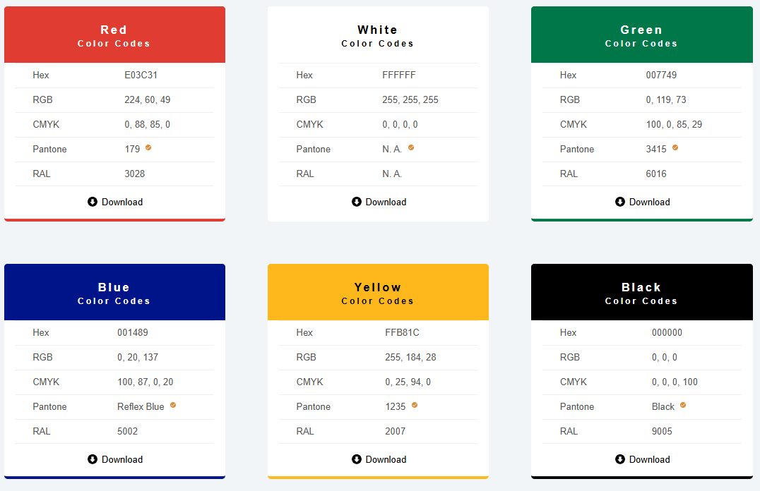 Colores bandera de Sudáfrica